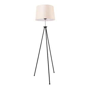 Stehleuchte Orpington 1 x E27 Metall Schwarz / Cremefarben [lux.pro]