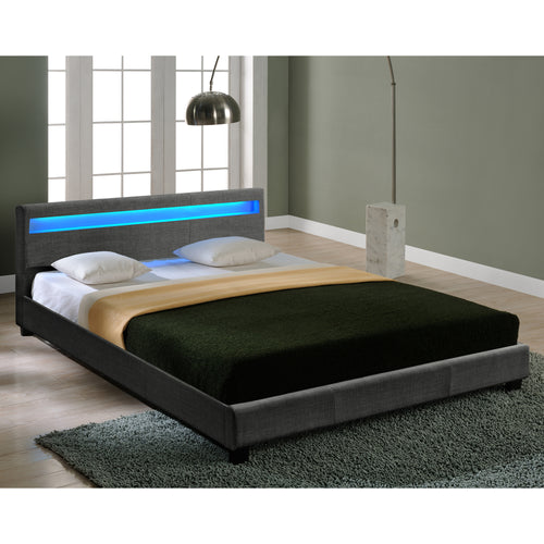 Modernes Stoffbett Bettgestell dunkelgrau CORIUM - premiumXL
