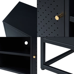 TV Schrank Janakkala Stahl Schwarz [en.casa]