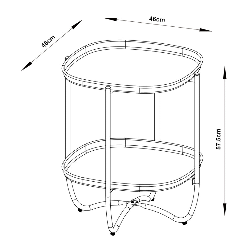 Maßskizze Tabletttisch Sandefjord Stahl [en.casa]