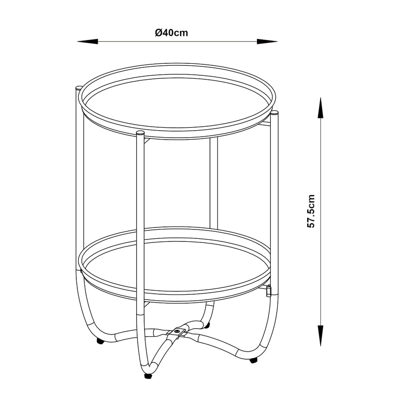 Maßskizze Tabletttisch Sandefjord Stahl [en.casa]