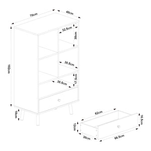 Bücherregal mit Schublade Reyljand [en.casa]