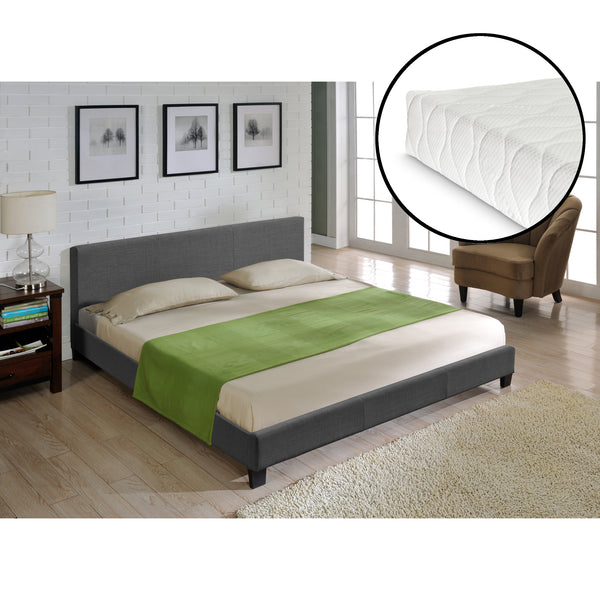 Modernes Stoffbett Bettgestell dunkelgrau CORIUM