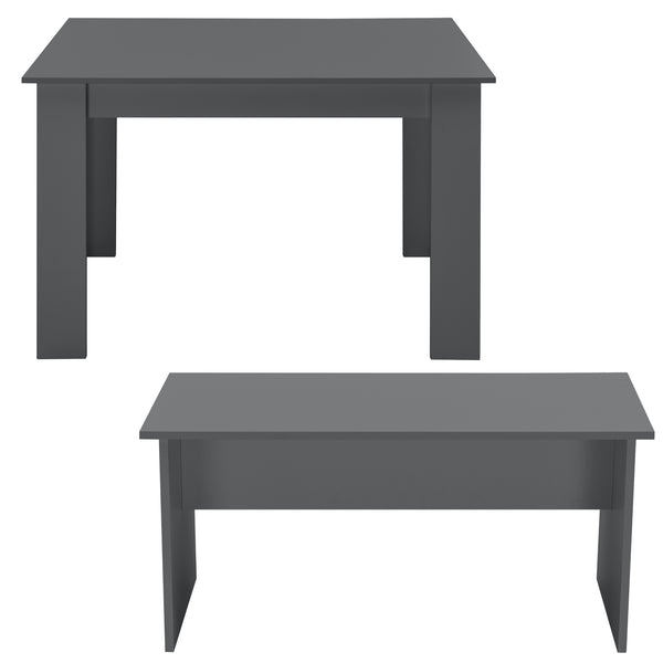 Tisch- und Bank Set 110x70 cm in versch. Farben en.casa