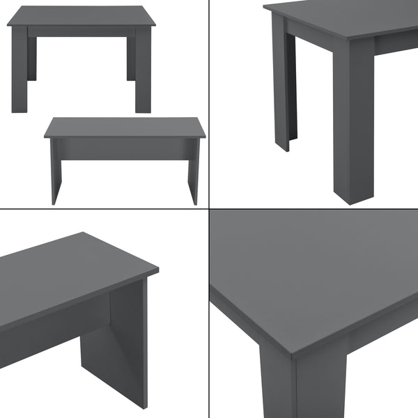 Tisch- und Bank Set 110x70 cm in versch. Farben en.casa