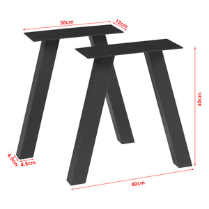 Tischgestell 2er Set Heustreu Schwarz [en.casa]