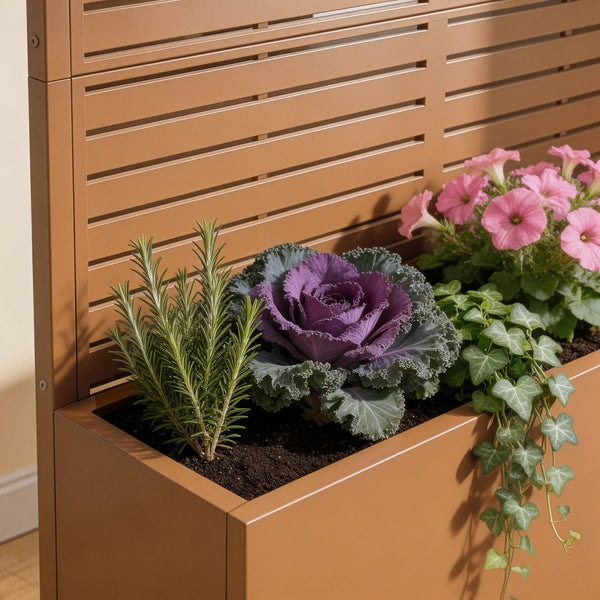 Trennwand Nodepp mit Blumenkasten Stahl [casa.pro]
