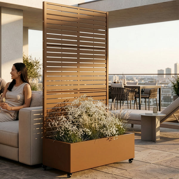 Trennwand Nodepp mit Blumenkasten Stahl [casa.pro]