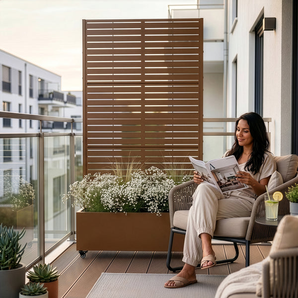 Trennwand Nodepp mit Blumenkasten Stahl [casa.pro]