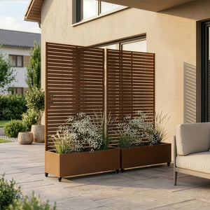 Trennwand Nodepp mit Blumenkasten Stahl [casa.pro]