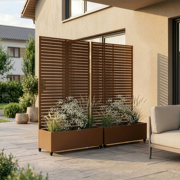 Trennwand Nodepp mit Blumenkasten Stahl [casa.pro]