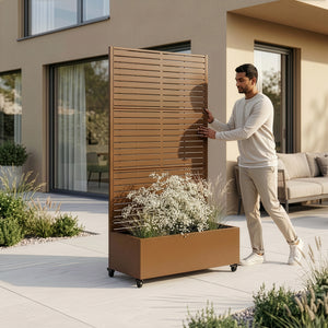 Trennwand Nodepp mit Blumenkasten Stahl [casa.pro]