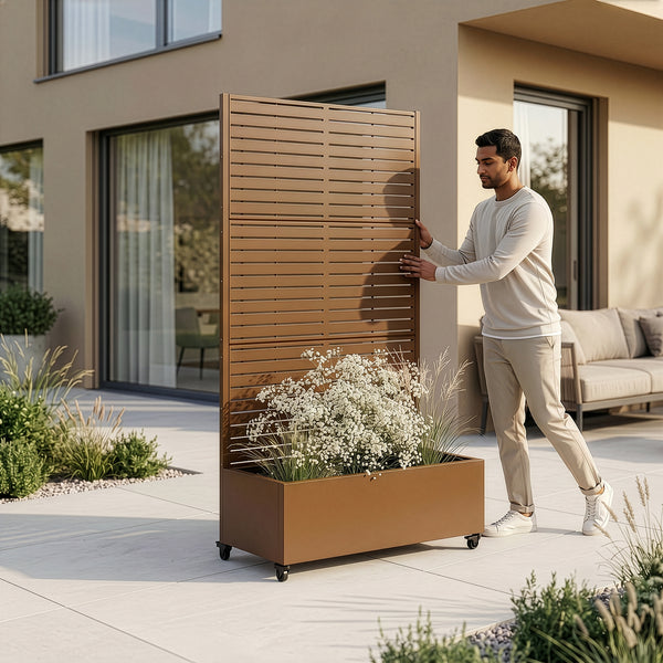 Trennwand Nodepp mit Blumenkasten Stahl [casa.pro]