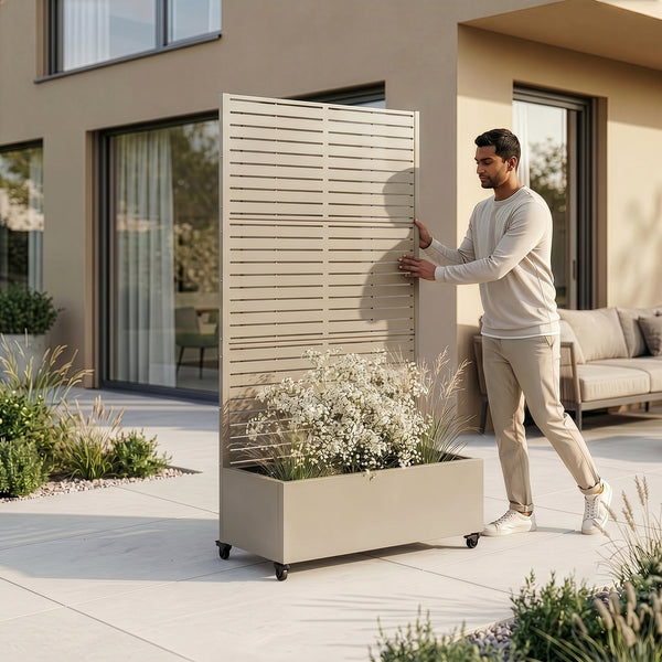 Trennwand Nodepp mit Blumenkasten Stahl [casa.pro]