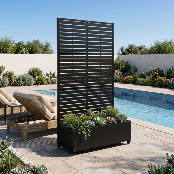 Trennwand Nodepp mit Blumenkasten Stahl [casa.pro]