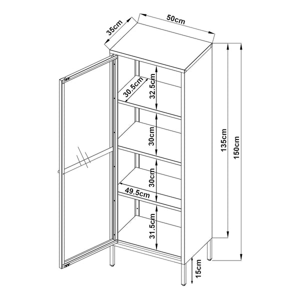 Vitrinenschrank Säkylä [en.casa]