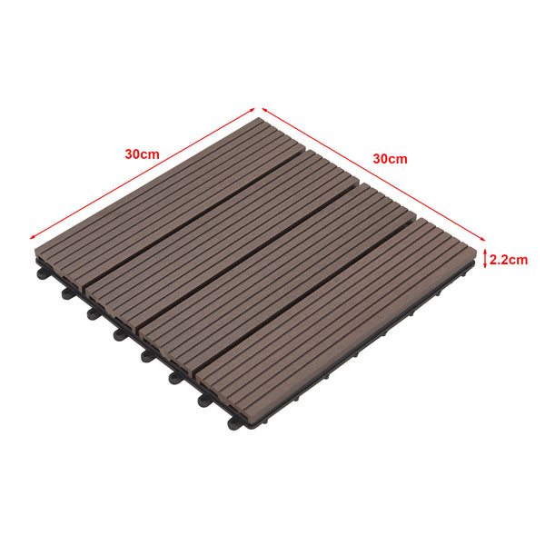 WPC Fliesen Schramberg 11er Set 1m² in versch. Farben [en.casa]