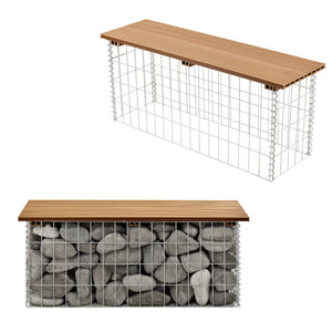 Gabionenbank Friesland WPC 100x45x30 cm in verschiedenen Farben pro.tec