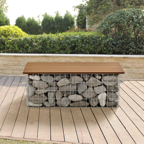 Gabionenbank Friesland WPC 100x45x30 cm in verschiedenen Farben pro.tec