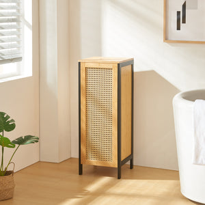 Wäschekorb Tervola 51 L Schwarz/Bambus [en.casa] - premiumXL