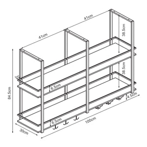 Weinregal Hubro Schwarz/Walnussoptik [en.casa]