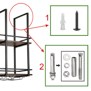 Weinregal Hubro Schwarz/Walnussoptik [en.casa]