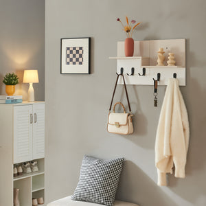 Wandgarderobe Botaruvn mit 2 Ablagen 34x59x13 cm Beige/Weiß [en.casa] - premiumXL