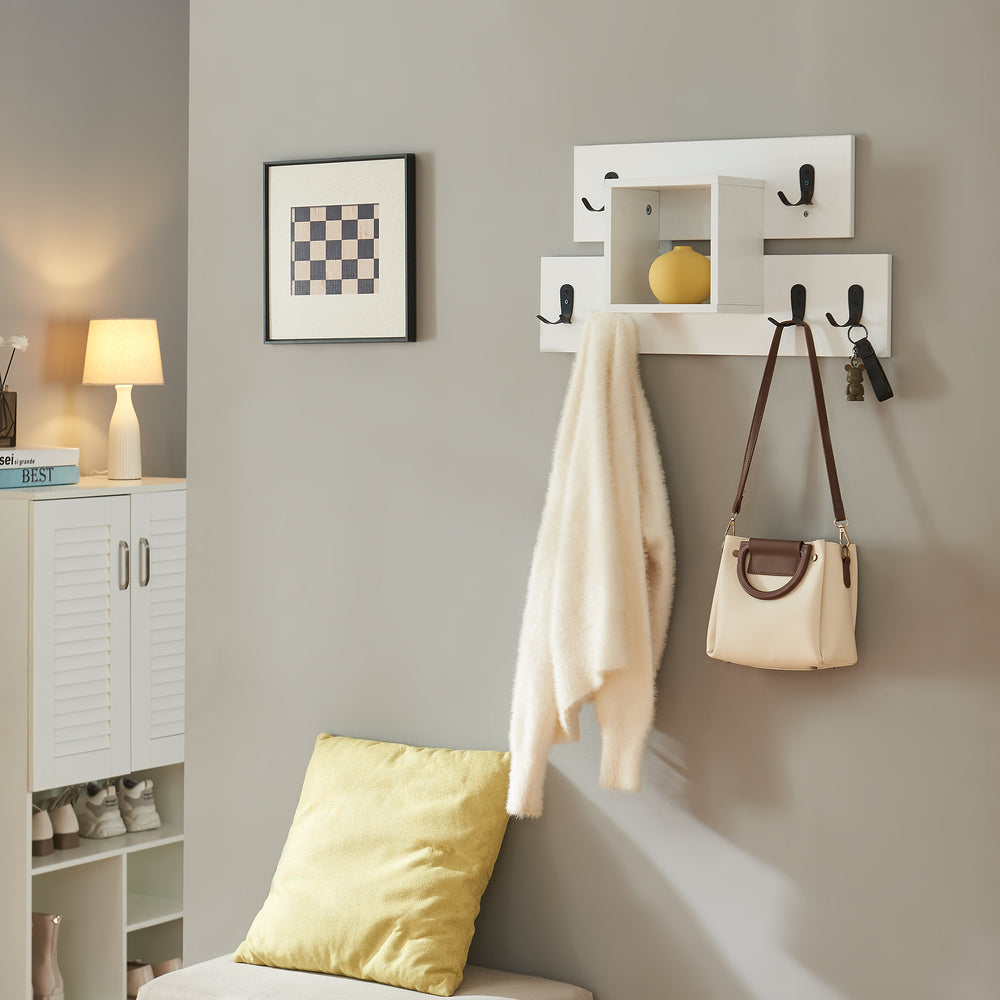 Wandgarderobe Vänd mit Ablagefach 32x60x14 cm Weiß [en.casa] - premiumXL