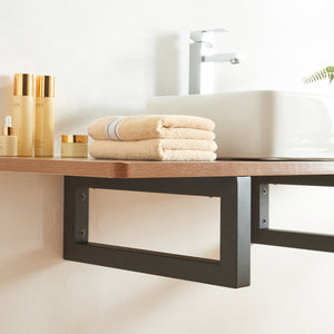 Wandkonsole 2er Set Hawangen Stahl Schwarz [en.casa]