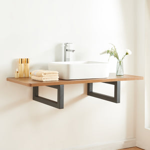 Wandkonsole 2er Set Hawangen Stahl Schwarz [en.casa]