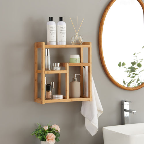 Badezimmerregal Höör 42x37x17 cm Bambus [en.casa] - premiumXL