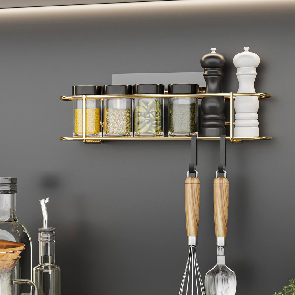 Gewürzregal Naantali mit 2 Haken Goldfarben [en.casa] - premiumXL