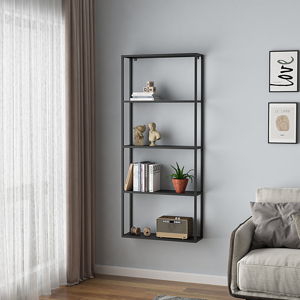 Wandregal Jämijärvi Schwarz, matt [en.casa] - premiumXL