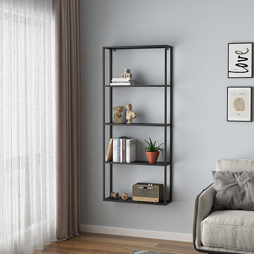 Wandregal Jämijärvi Schwarz, matt [en.casa] - premiumXL