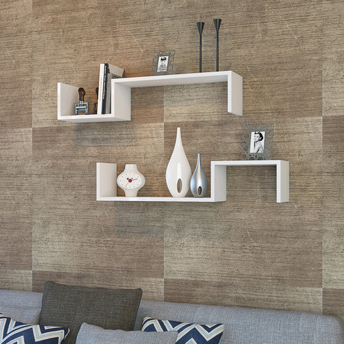 Wandregal Gram 2er Set Weiß [en.casa]