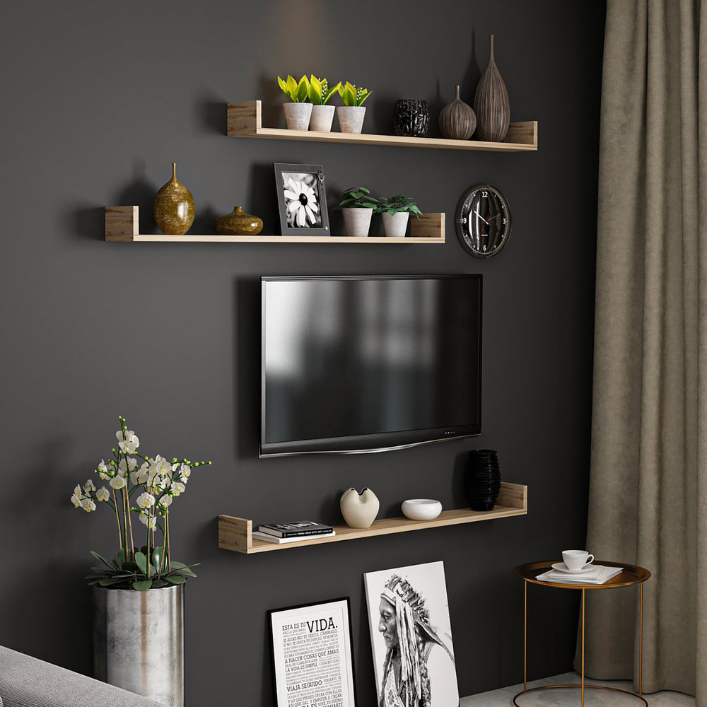 Wandregal-Set Arden 10 x 120 x 15 cm in versch. Farben [en.casa]