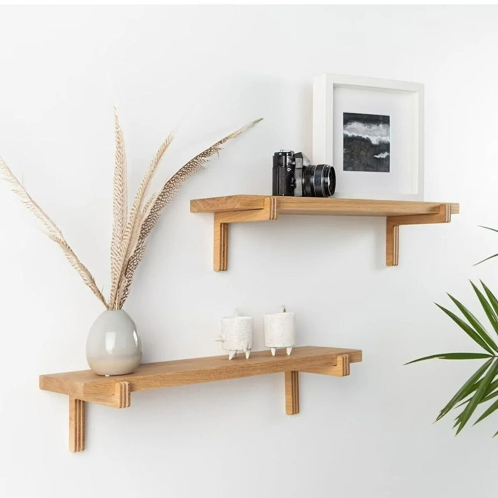 Wandregal Rødby 2er Set 55x15x12 cm Buche [en.casa]