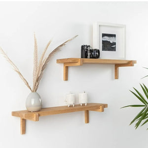 Wandregal Rødby 2er Set 55x15x12 cm Buche [en.casa]