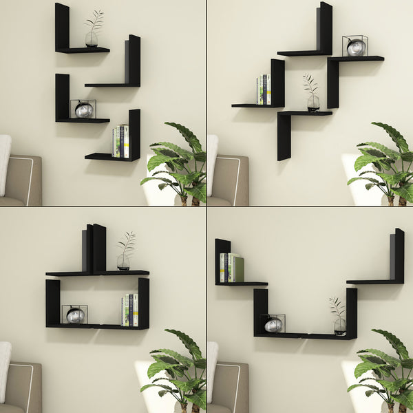 Wandregal Broby im 4er Set 30 x 30 x 16 cm in versch. Farben [en.casa]