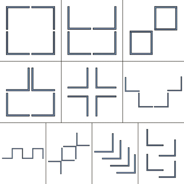 Wandregal Broby im 4er Set 30 x 30 x 16 cm in versch. Farben [en.casa]