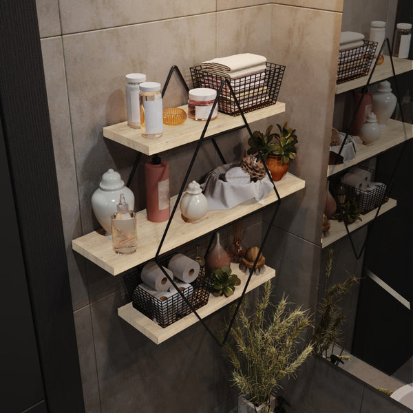 Wandregal Heinävesi 65x60x15 cm [en.casa]