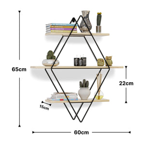 Wandregal Heinävesi 65x60x15 cm [en.casa]