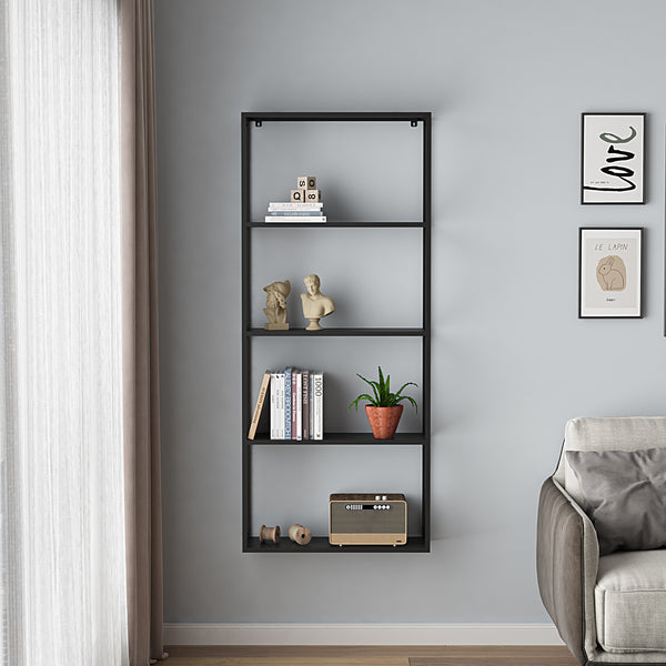 Wandregal Jämijärvi Schwarz, matt [en.casa]