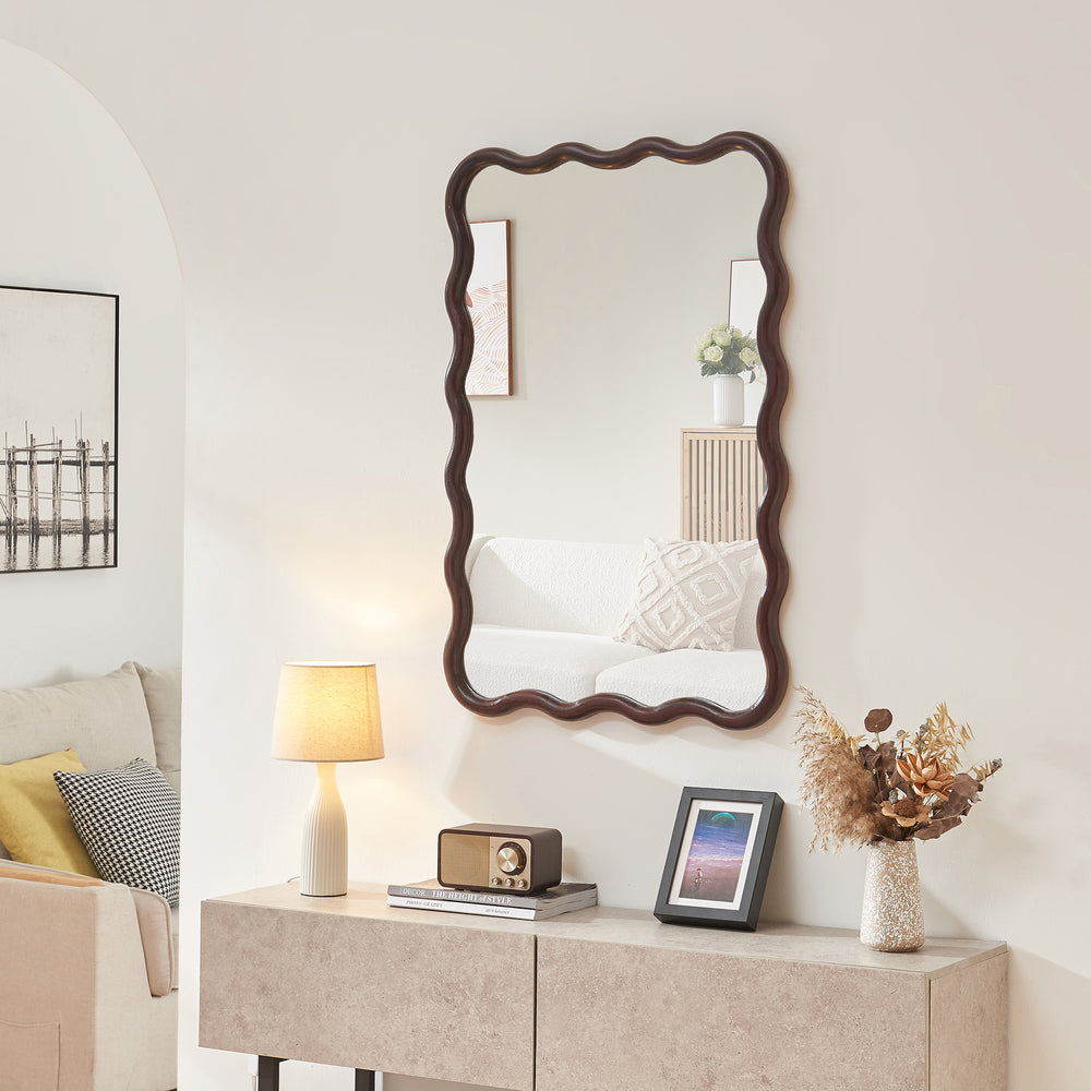 Wandspiegel Porloskid 90x60 cm Dunkelbraun [en.casa] - premiumXL
