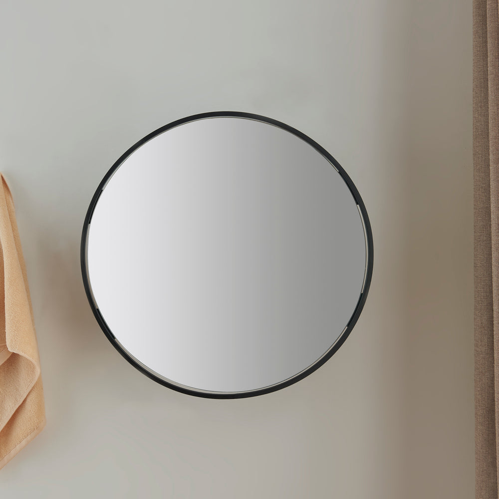 Wandspiegel Sunne mit Regal Schwarz in versch. Ausführungen [en.casa] - premiumXL