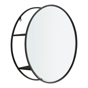 Wandspiegel Sunne mit Regal Schwarz in versch. Ausführungen [en.casa]