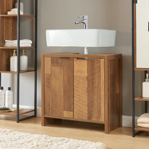 Waschbeckenunterschrank Namsskogan 60x60x30cm Walnussoptik [en.casa] - premiumXL
