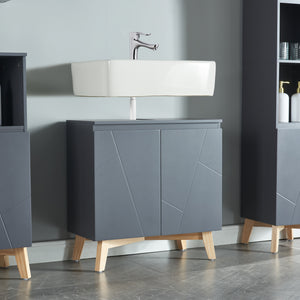 Waschbeckenunterschrank Overath 60x60x30cm Grau [en.casa] - premiumXL