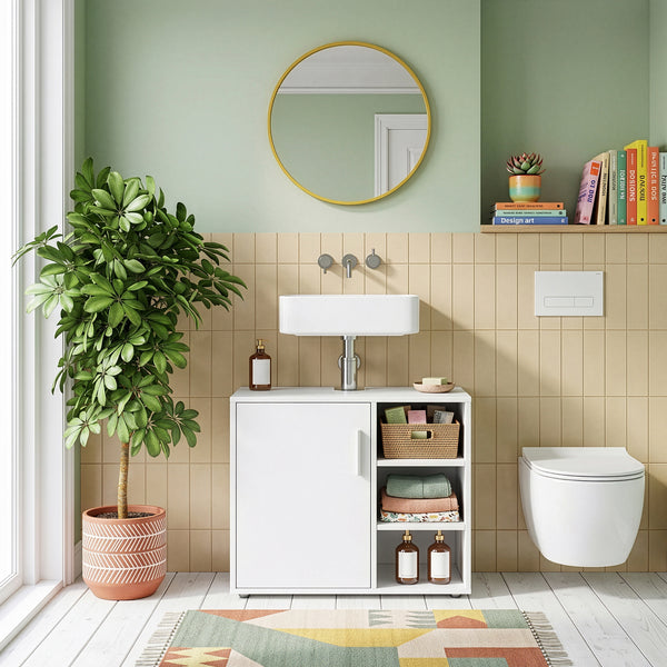 Waschbeckenunterschrank Kulaik 51x60x32 cm Weiß [en.casa]