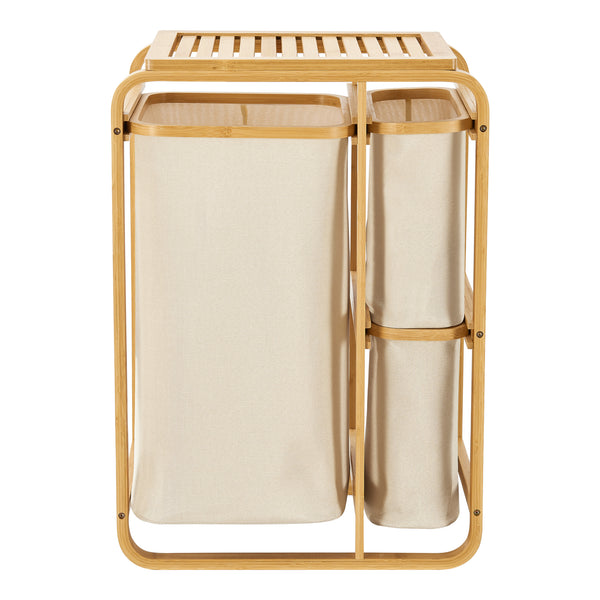 Wäschesammler Evenes mit 3 Wäschekörben Bambus in versch. Farben [en.casa]